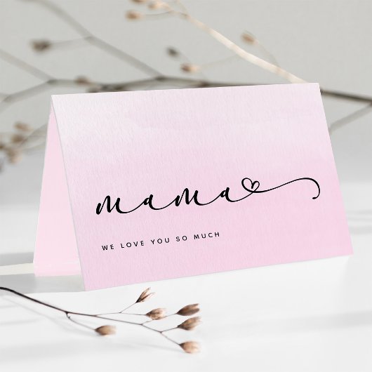 Mama | Drehbuch und Herz mit Foto Karte