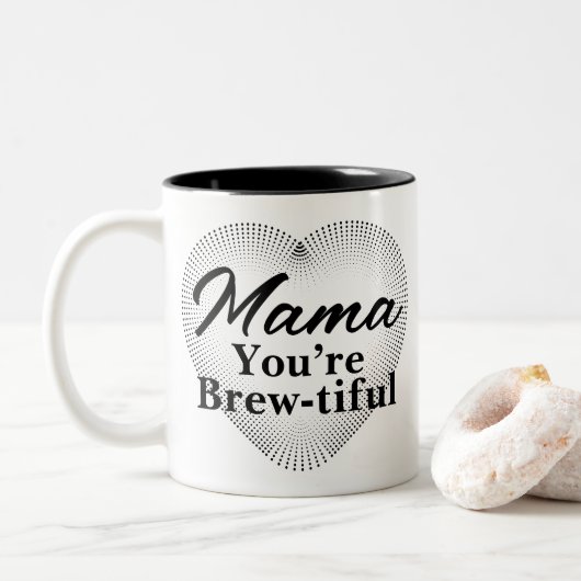 Mama, du bist braun-schön zweifarbige tasse (Mit Donut)