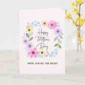 Mama Du bist der Niedlichste Blumenkranz in Aquare Karte (Gelbe Blume)