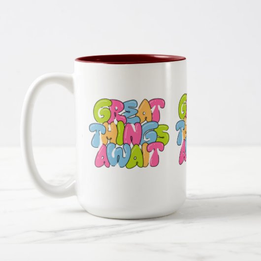 "Mama, du bist ihr Flügel" Zwei-Tonen-Tasse - schö Zweifarbige Tasse (Links)