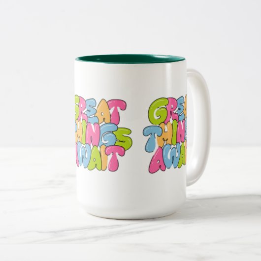 "Mama, du bist ihr Flügel" Zwei-Tonen-Tasse - schö Zweifarbige Tasse (VorderseiteRechts)