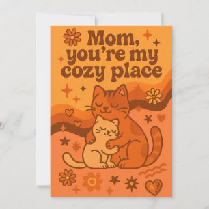 Mama, Du bist mein gemütlicher Ort Retro-Design Feiertagskarte