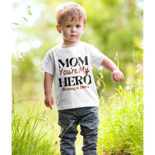 Mama, du bist mein Held personalisierter 1. Mutter Baby T-shirt