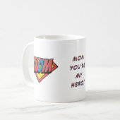 Mama, du bist mein Held personalisierter Kaffeebec Kaffeetasse (Vorderseite Links)