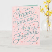 Mama Du bist mein Lieblingsschreiben Muttertag Karte (Gelbe Blume)