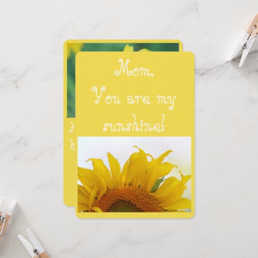 Mama, du bist mein Sonnenschein! Karte (Vorderseite/Rückseite Beispiel)