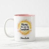 Mama, du bist mein Sonnenschein | Niedlicher Mutte Zweifarbige Tasse (Links)
