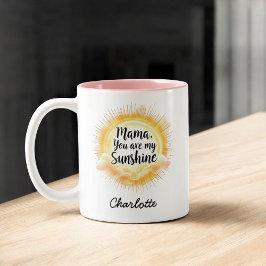 Mama, du bist mein Sonnenschein | Niedlicher Mutte Zweifarbige Tasse