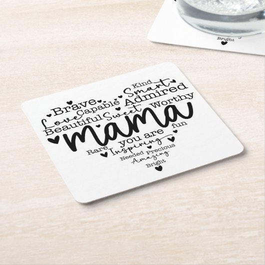 Mama du bist rechteckiger pappuntersetzer (angewinkelt)