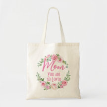 Mama Du bist so lieblich Blumenkraut Rose Tote Tas