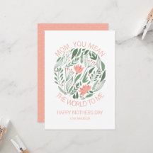 Mama, du hast mir die Welt zur Muttertagskarte Gem