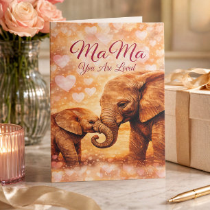 Mama Du wirst geliebt Elefant Muttertagskarte Karte