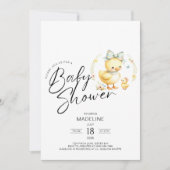 Mama Duck and Duckling Baby Shower Einladung (Vorderseite)