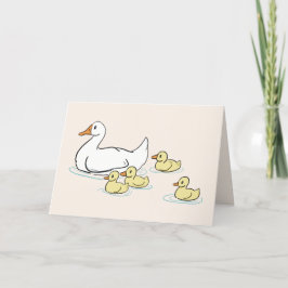 Mama Duck & Baby's Blank Card Dankeskarte