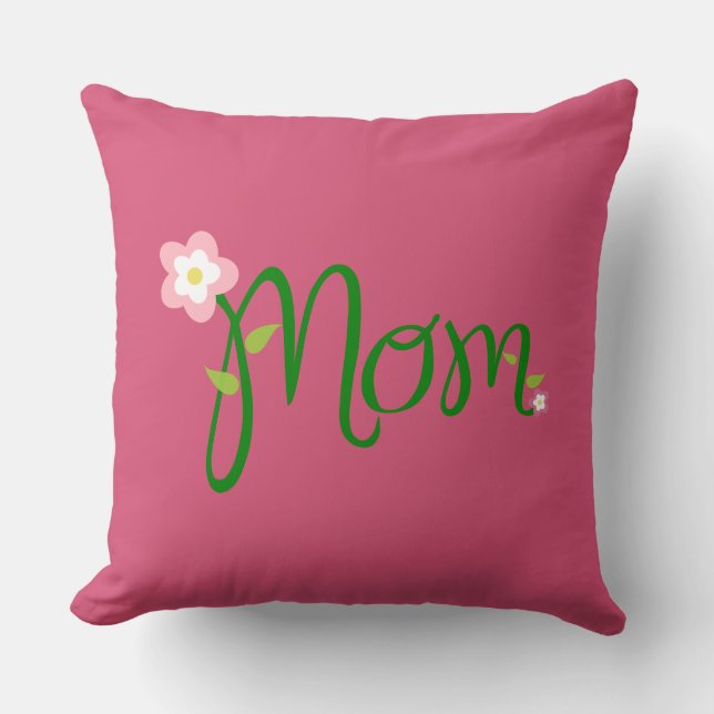 Mama Dunkelrosa Kissen (Vorderseite)