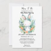 Mama, Ear Hop Blue Pink Bunny Baby Dusche zu sein Einladung (Vorderseite)