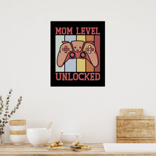 Mama-Ebene Entsperrte Junge Mutter für Vintage Vid Poster