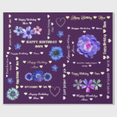 Mama Eggplant Floral Geschenkpapier (Flach)