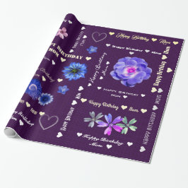 Mama Eggplant Floral Geschenkpapier