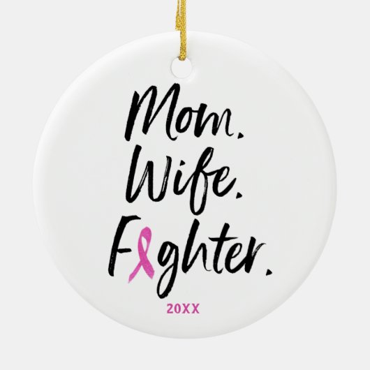 Mama Ehefrau Bekämpfen Brustkrebs Überleben maßges Keramik Ornament (Hinten)