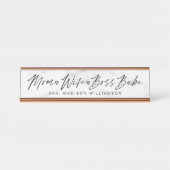 Mama, Ehefrau, Boss Babe Trendy Brush Script & Mar Schreibtischnamensplakette (Vorderseite )