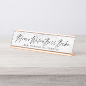 Mama, Ehefrau, Boss Babe Trendy Brush Script & Mar Schreibtischnamensplakette (Vorderseite )