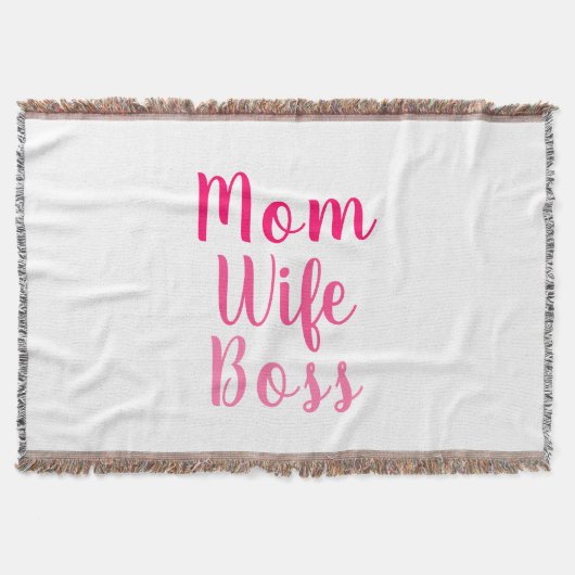 Mama Ehefrau Boss Gradientenrosa benutzerdefiniert Decke (Vorderseite)