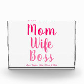 Mama Ehefrau Boss Gradientenrosa benutzerdefiniert Fotoblock (Vorderseite)