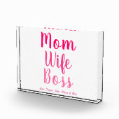 Mama Ehefrau Boss Gradientenrosa benutzerdefiniert Fotoblock (Rechts)