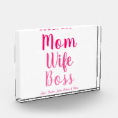 Mama Ehefrau Boss Gradientenrosa benutzerdefiniert Fotoblock (Links)