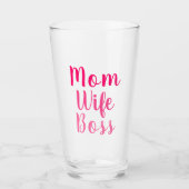 Mama Ehefrau Boss Gradientenrosa benutzerdefiniert Glas (Vorderseite)