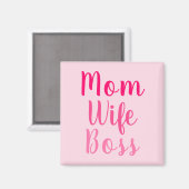 Mama Ehefrau Boss Gradientenrosa benutzerdefiniert Magnet (Vorderseite/Rückseite)