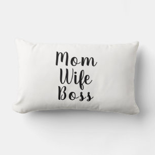 Mama Ehefrau Boss Schwarz-weißes benutzerdefiniert Lendenkissen
