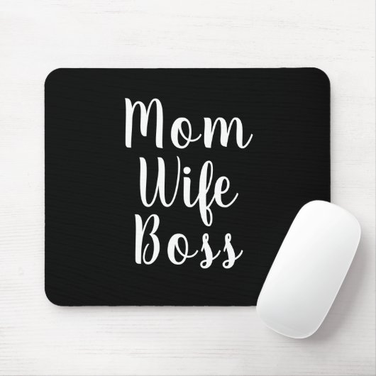 Mama Ehefrau Boss Schwarz-weißes benutzerdefiniert Mousepad (Mit Mouse)