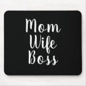 Mama Ehefrau Boss Schwarz-weißes benutzerdefiniert Mousepad (Vorne)
