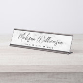 Mama, Ehefrau, Boss Trendy Brush Script Imitate Ma Schreibtischnamensplakette (Vorderseite )