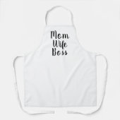 Mama Ehefrau Boss White benutzerdefinierte Skript  Schürze (Vorderseite)