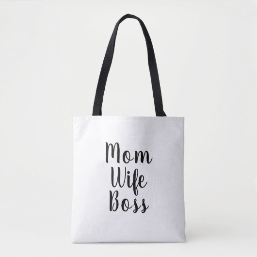 Mama Ehefrau Boss White benutzerdefinierte Skript Tasche (Vorderseite)
