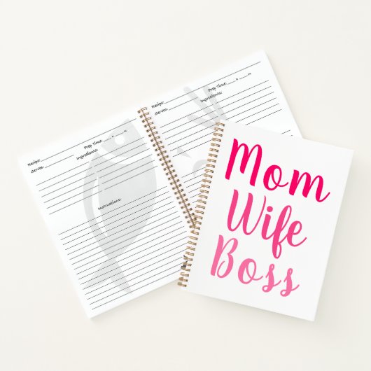 Mama Ehefrau Chef Farbverlauf rosa benutzerdefinie Notizblock (Innenseite)