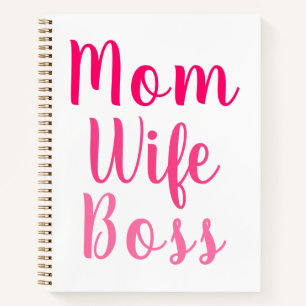 Mama Ehefrau Chef Farbverlauf rosa benutzerdefinie Notizblock