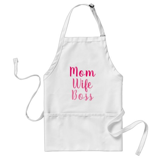 Mama Ehefrau Chef heiß rosa Stilschrift modern nie Schürze (Vorne)