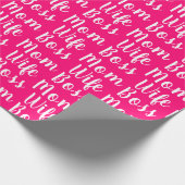 Mama Ehefrau Chef Hot Rosa benutzerdefinierte Skri Geschenkpapier (Ecke)