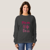 Mama Ehefrau Chef rosa grau benutzerdefinierte Skr Sweatshirt (Vorne ganz)