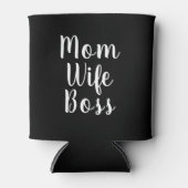 Mama Ehefrau Chef Schwarz-weißer benutzerdefiniert Dosenkühler (Vorderseite)