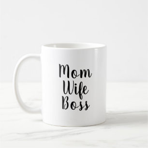 Mama Ehefrau Chef Schwarz-weißer benutzerdefiniert Kaffeetasse