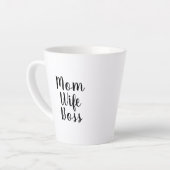 Mama Ehefrau Chef Schwarz-weißer benutzerdefiniert Milchtasse (Linke Ecke)