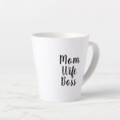 Mama Ehefrau Chef Schwarz-weißer benutzerdefiniert Milchtasse (Rechte Ecke)