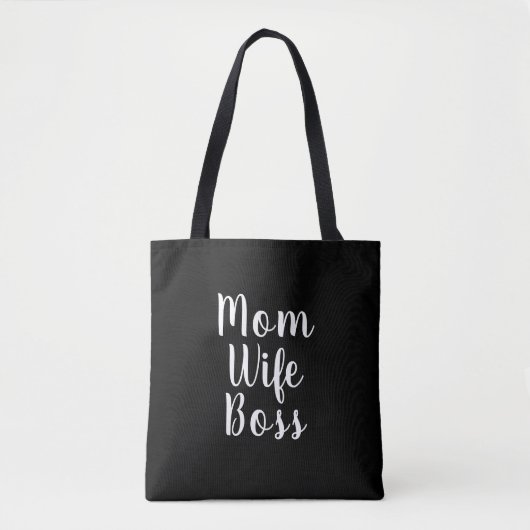 Mama Ehefrau Chef schwarze benutzerdefinierte Skri Tasche (Vorderseite)