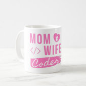 MAMA EHEFRAU CODER - CODER MAMA T - SHIRT KAFFEETASSE (Vorderseite Links)