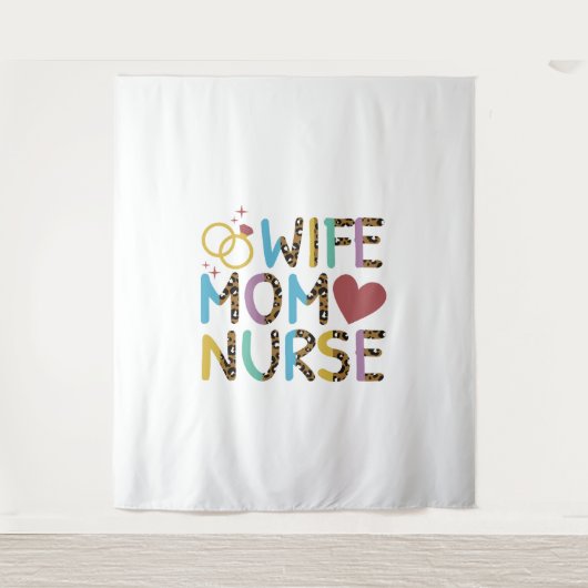 Mama Ehefrau Liebe Wandteppich (Vorderseite)